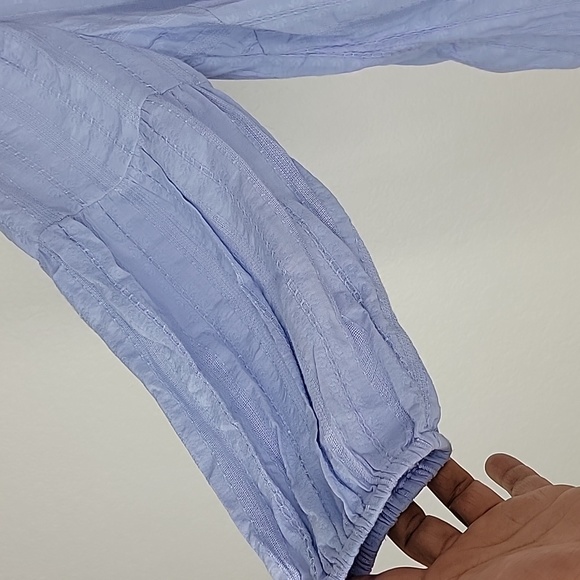 J. Jill buttoned front V-neck blouse light blue size medium - Picture 6 of 11